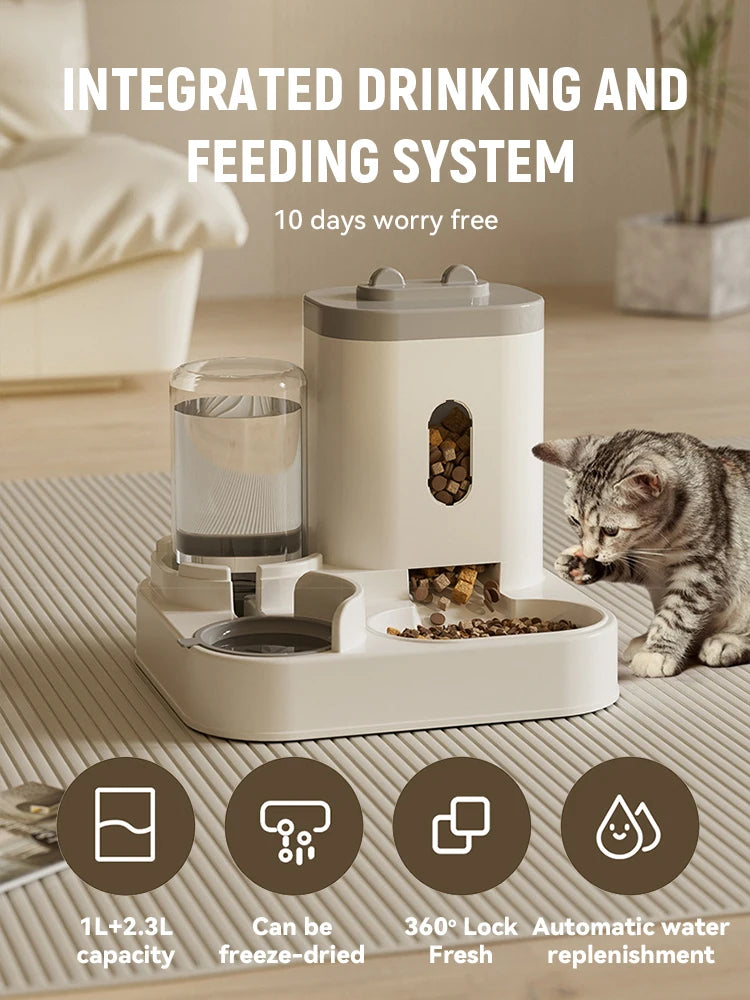 Automatic Cat Feeder & Water Dispenser - Pet Supplies
