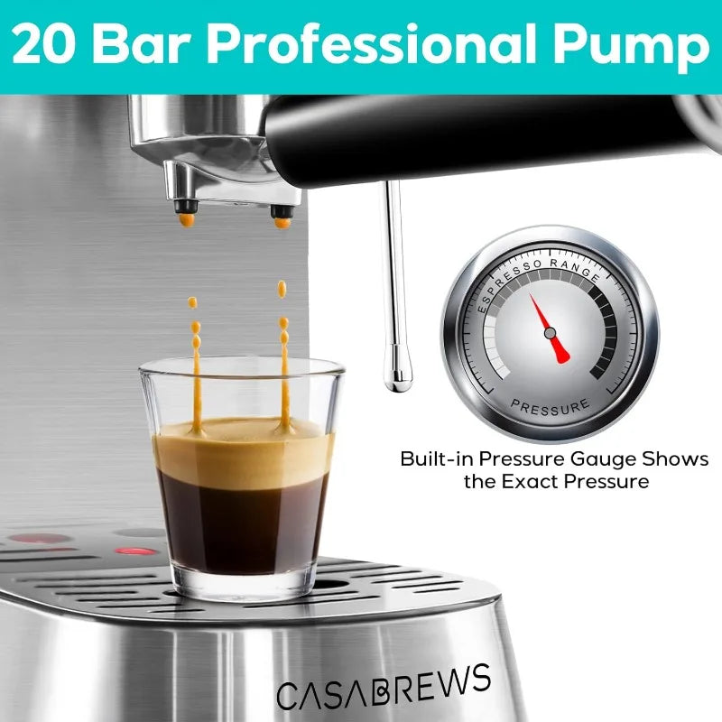 Professional 20 Bar Espresso Machine with Steam Wand & Frother